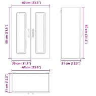 Кухненски шкаф Kalmar Циментено сиво 60 x 31 x 80 см