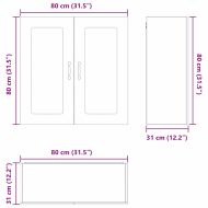 Кухненски шкаф със съхранение Kalmar Сив Сонома 80 x 31 x 80 см