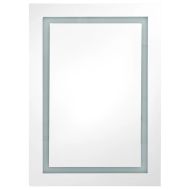 LED шкаф с огледало за баня, сияйно сиво, 50x13x70 см