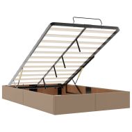 Османска легло с матрак, капучино, 120x200 см, изкуствена кожа