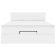 Османско легло с матрак Бяло 140x190cm изкуствена кожа