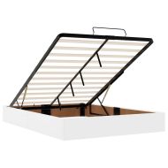 Османско легло с матрак Бяло 140x190cm изкуствена кожа