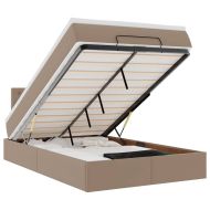 Османска легло с матраци&LED капучино 120x200см изкуствена кожа