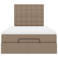 Османска легло с матрак, капучино, 120x200 см, изкуствена кожа