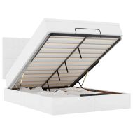 Османско легло с матрак Бяло 140x190cm изкуствена кожа