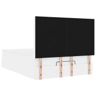 Османско легло с матрак Бяло 140x190cm изкуствена кожа