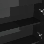 Шкаф с огледало за баня, 80x15x60 см, МДФ, сияйно черно