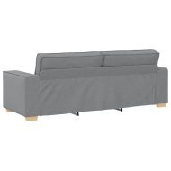 Диван 3 pcs Светлосиво 220 x 80 x 84 см Ленена смесена тъкан
