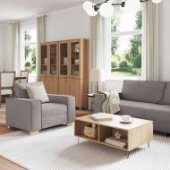 Диван 3 pcs Таупе 220 x 80 x 84 см Ленена смесена тъкан