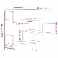 Стенен рафт 2 pcs Черния дъб 40 x 40 x 49,5 см Инженерно дърво