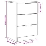 Нощен шкаф Черния дъб 40 x 65 x 65 см Инженерно дърво