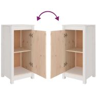 Сайдборди, 2 бр, бели, 39x35x80 см, бор масив