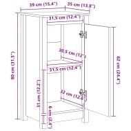 Сайдборди, 2 бр, бели, 39x35x80 см, бор масив