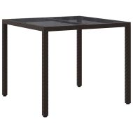 Градинска маса Кафяво 90 x 90 x 75 cm полиратан