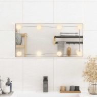 Стенно огледало с LED лампи 30x60 см стъкло правоъгълно