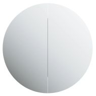 Шкаф за баня с кръгло огледало и LED, дъб, 47x47x17,5 см