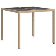 Градинска маса Бежово 90 x 90 x 75 cm полиратан