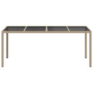 Градинска маса Бежово 190 x 90 x 75 cm полиратан