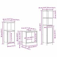 Комплект мебели за баня с рафт 3 pcs Черния дъб Инженерно дърво