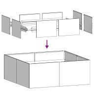 Кашпа, черна, 80x80x30 см, стомана