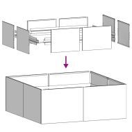 Кашпа, антрацит, 80x80x30 см, стомана