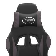 Гейминг стол, черно и сиво, изкуствена кожа