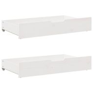 Легло с чекмеджета, без матрак, бяло, 90x200 см, масивно дърво