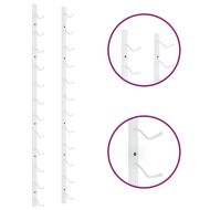 Стойка за вино за 12 бутилки, стенен монтаж, бяла, желязо