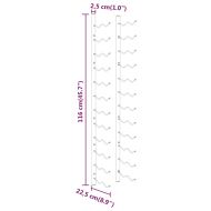 Стойка за вино за 24 бутилки, стенен монтаж, бяла, желязо