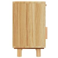 Нощни шкафчета, 2 бр, кафяви, бор масив и естествен ратан