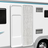 Ресни за врата против мухи, светлосиво и бяло, 56x185 см, шенил