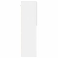 ТВ шкаф с LED осветление, бял, 40,5x30x102 см