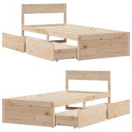 Рамка за легло без матрак, 100x200 см, бор масив