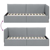 Ъглова рамка за легло с таблото Светлосиво 80 x 200 cm текстил