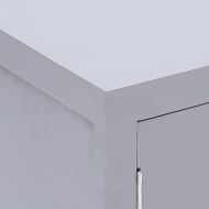Нощно шкафче, сиво, 38x28x52 см, дърво от пауловния