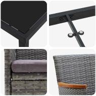 Комплект за хранене в градината 7 pcs Сив полиратан