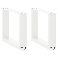 Крака за масичка за кафе, U-образни, 2 бр., бели, 40 x (30-31) см, стомана