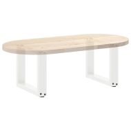 Крака за масичка за кафе, U-образни, 2 бр., бели, 40 x (30-31) см, стомана