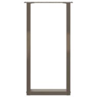 Крака за конзолна маса, U-образни, 2 бр., естествена стомана, 28 x (72-73) см, стомана