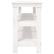 Работна маса бяла 181x50x80 см борово дърво масив