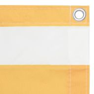 Балконски параван, бяло и жълто, 75x600 см, оксфорд плат