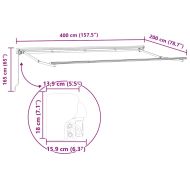 Рамка за сенник Оранжев и Черен 400 x 200 cm