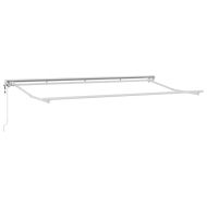 Рамка за сенник Бял 400 x 200 cm Полиестер с PU покритие