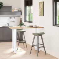 Крака за бар маса, бели, 2 бр., 50 x (100-101) см, стомана