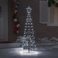 LED коледна елха с колчета за земя Хладно бяло 250 cm Желязо