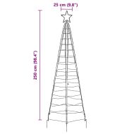LED коледна елха с колчета за земя Хладно бяло 250 cm Желязо