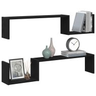 Стенен рафт 2 бр. Черния дъб 100 x 15 x 20 см