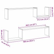 Стенен рафт 2 бр. Черния дъб 100 x 15 x 20 см
