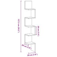 Ъглов рафт с рафт Черния дъб 20 x 20 x 127,5 cm Инженерно дърво