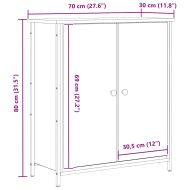 Служебен шкаф Черния дъб 70 x 30 x 80 см Инженерно дърво